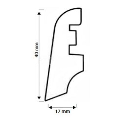 Soklová lišta MDF KP40, délka 2400 mm